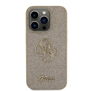 iPhone 15 Pro Max Guess PU Fixed Glitter 4G Metal Logo telefontok arany (GUHCP15XHG4SGD)