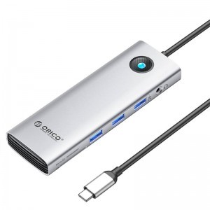 Orico 10 az 1-ben USB Type-C HUB, többfunkciós dokkolóállomás (ezüst)