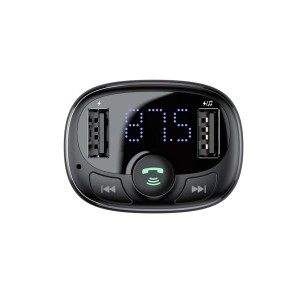 Baseus T típusú Bluetooth FM transmitter 2xUSB microSD és autós töltő (fekete)