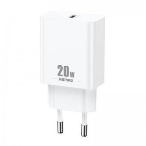 Remax RP-U5 USB-C hálózati töltő adapter 20W + USB-C - lightning kábel (fehér)