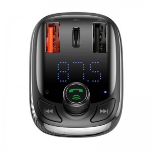 Baseus T Shaped S-13 Bluetooth FM transmitter és autós töltő 2x USB-A, USB-C 36W QC 4.0 PD CCMT000101