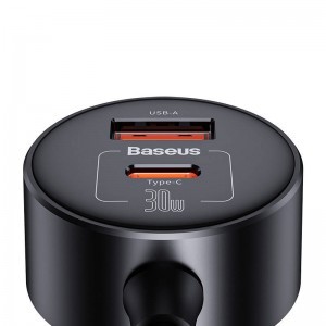 Baseus autós szivargyújtós töltő és elosztó USB-A, USB-C 30W