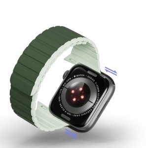 Apple Watch SE, 8, 7, 6, 5, 4, 3, 2, 1 (41, 40, 38 mm) Dux Ducis Univerzális mágneses óraszíj (LD verzió) zöld