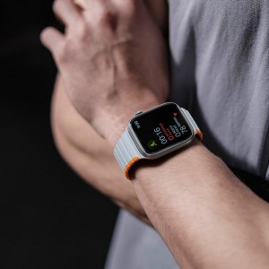 Apple Watch SE, 9, 8, 7, 6, 5, 4, 3, 2, 1 (41, 40, 38 mm) Dux Ducis Univerzális mágneses óraszíj (LD verzió) szürke-narancsssárga