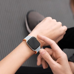 Apple Watch SE, 9, 8, 7, 6, 5, 4, 3, 2, 1 (41, 40, 38 mm) Dux Ducis Univerzális mágneses óraszíj (LD verzió) szürke-narancsssárga