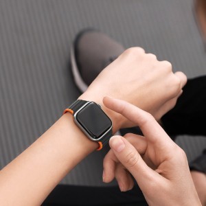 Apple Watch SE, 9, 8, 7, 6, 5, 4, 3, 2, 1 (41, 40, 38 mm) Dux Ducis Univerzális mágneses óraszíj (LD verzió) fekete-narancsssárga