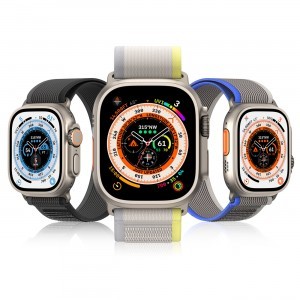 Apple Watch Ultra/8/7/6/SE/5/4/3/2/1 (42, 44, 45, 49 mm) Dux Ducis Tépőzáras sportszíj YJ változathoz sárga-bézs