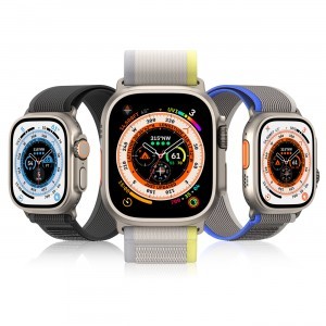 Apple Watch Ultra/8/7/6/SE/5/4/3/2/1 (42, 44, 45, 49 mm) Dux Ducis Tépőzáras sportszíj YJ változathoz kék-szürke