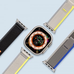 Apple Watch Ultra/8/7/6/SE/5/4/3/2/1 (42, 44, 45, 49 mm) Dux Ducis Tépőzáras sportszíj YJ változathoz kék-szürke