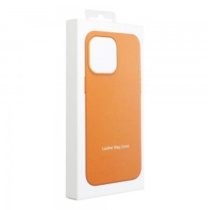 iPhone 15 Pro MagSafe-kompatibilis bőrtok, telefontok narancssárga