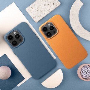 iPhone 15 Pro MagSafe-kompatibilis bőrtok, telefontok narancssárga