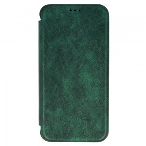 Samsung Galaxy A33 5G Razor Leather bőr fliptok sötétzöld