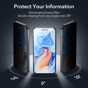 iPhone 15 Plus ESR Privacy kijelzővédő üvegfólia