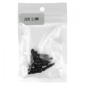 Jack 3.5 mm csatlakozó porvédő sapka szilikonból, fekete, 10 db