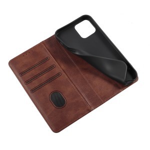 iPhone 15 Pro mágneses PU bőr fliptok kártyatartóval pánt nélküli fekete Alphajack
