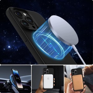 iPhone 15 Plus Tech-Protect Silicone MagSafe telefontok matt fekete