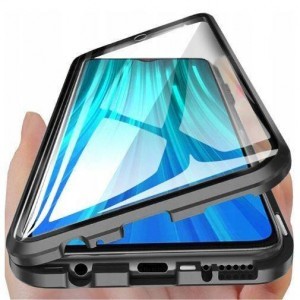 Samsung Galaxy A52/A52S Double 3 az 1-ben mágneses 360 alumínium tok üvegfóliával fekete