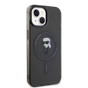 iPhone 15 Karl Lagerfeld KLHMP15SHFCKNOK IML Ikonik MagSafe tok fekete