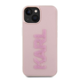 iPhone 15 Karl Lagerfeld KLHCP15S3DMBKCP 3D Rubber Glitter Logo tok rózsaszín