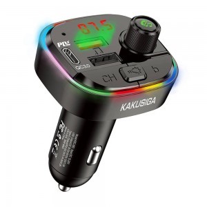 Kakusiga KSC-693 Bluetooth 5.0 autós FM transmitter 2xUSB + USB-C fekete