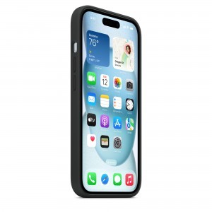 iPhone 15 szilikontok fekete (MT0J3ZM/A) Apple gyári MagSafe-rögzítésű