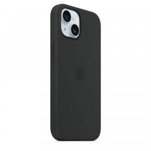 iPhone 15 szilikontok fekete (MT0J3ZM/A) Apple gyári MagSafe-rögzítésű
