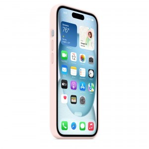 iPhone 15 szilikontok világos rózsaszín (MT0U3ZM/A) Apple gyári MagSafe-rögzítésű