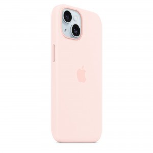 iPhone 15 szilikontok világos rózsaszín (MT0U3ZM/A) Apple gyári MagSafe-rögzítésű