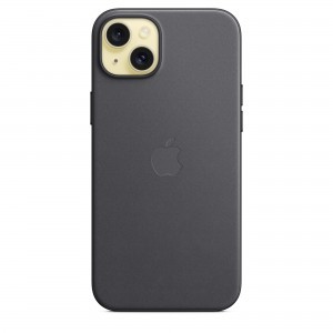 iPhone 15 Plus FineWoven-szövettok fekete (MT423ZM/A) Apple gyári MagSafe-rögzítésű