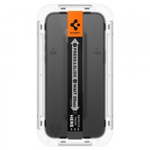 iPhone 15 Plus Spigen Kijelzővédő Fólia FC ''EZ FIT'' kerettel 2 db fekete (AGL06884)
