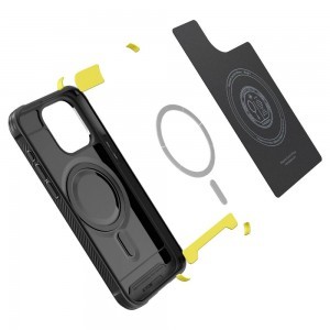 iPhone 15 Pro Spigen Rugged Armor Mag MagSafe tok matt fekete (ACS06703)