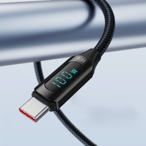 Wozinsky WUCCC2 USB C - USB C kábel kijelzővel PD 100W 2m fekete