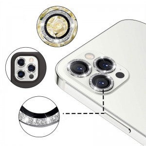 iPhone 14 Pro/14 Pro Max Diamond kameralencsevédő üvegfólia ezüst