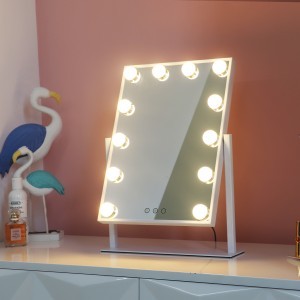 Hollywood tükör, sminkes tükör, LED asztali sminktükör fehér (DP330)-7