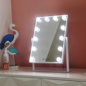 Hollywood tükör, sminkes tükör, LED asztali sminktükör fehér (DP330)-5