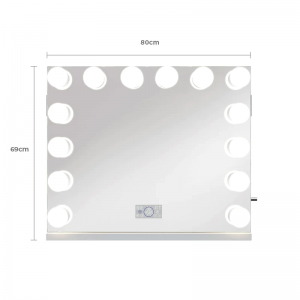 Hollywood tükör, sminkes tükör, LED sminktükör fehér 80x65cm (DC117-13)-4