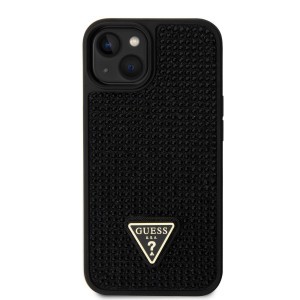 iPhone 15 Plus Guess Rhinestones Triangle Metal Logo tok fekete (GUHCP15MHDGTPK)