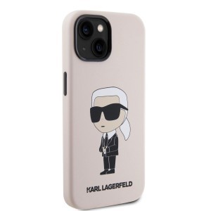 iPhone 15 Karl Lagerfeld KLHCP15SSNIKBCP Liquid Silicone Ikonik NFT tok rózsaszín