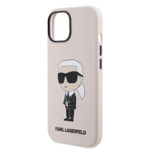 iPhone 15 Karl Lagerfeld KLHCP15SSNIKBCP Liquid Silicone Ikonik NFT tok rózsaszín