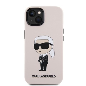 iPhone 15 Karl Lagerfeld KLHCP15SSNIKBCP Liquid Silicone Ikonik NFT tok rózsaszín