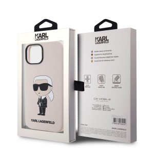 iPhone 15 Karl Lagerfeld KLHCP15SSNIKBCP Liquid Silicone Ikonik NFT tok rózsaszín