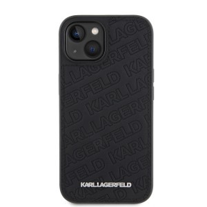 iPhone 15 Karl Lagerfeld PU Quilted Pattern tok fekete (KLHCP15SPQKPMK)