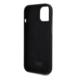 iPhone 15 Karl Lagerfeld Liquid Silicone Metal Ikonik tok fekete (KLHCP15SSMHKNPK)