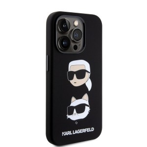 iPhone 15 Pro Karl Lagerfeld Liquid Silicone Karl and Choupette Heads tok fekete (KLHCP15LSDHKCNK)