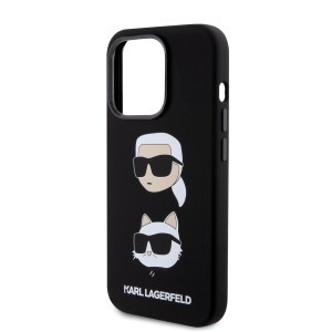 iPhone 15 Pro Karl Lagerfeld Liquid Silicone Karl and Choupette Heads tok fekete (KLHCP15LSDHKCNK)