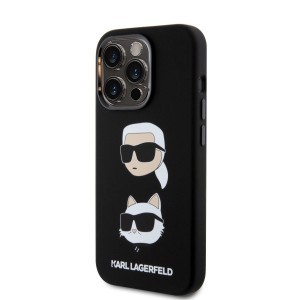 iPhone 15 Pro Karl Lagerfeld Liquid Silicone Karl and Choupette Heads tok fekete (KLHCP15LSDHKCNK)