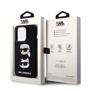 iPhone 15 Pro Karl Lagerfeld Liquid Silicone Karl and Choupette Heads tok fekete (KLHCP15LSDHKCNK)