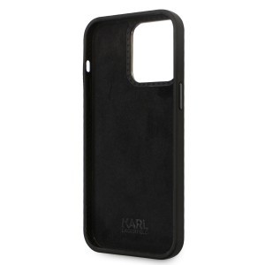 iPhone 15 Pro Karl Lagerfeld Liquid Silicone Metal Ikonik tok fekete (KLHCP15LSMHKNPK)