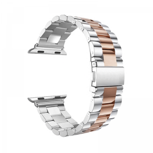 Apple Watch 4/5/6/7/8/SE (38/40/41mm) TRPH fém óraszíj ezüst-arany színű