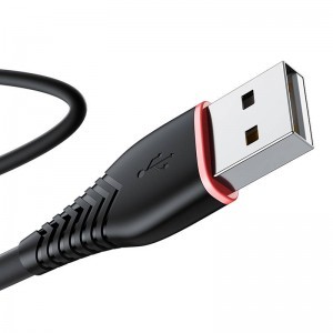 Vipfan Anti-Break X01 USB-A - USB-C kábel 3A, 1m (fekete)